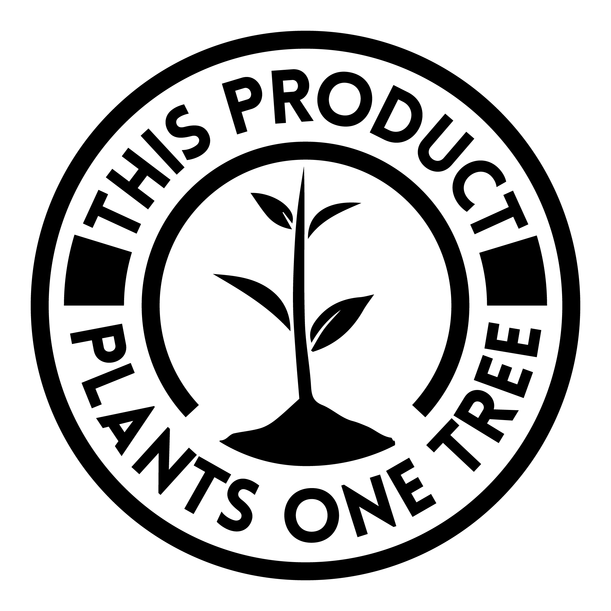 One Tree Planted partnership icon, representing a tree planted for every Flatrock Surf purchase.